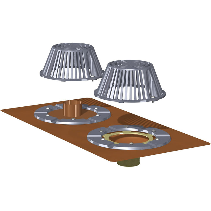 Commercial Bottom Outlet Roof Drain with Overflow | Thunderbird Products
